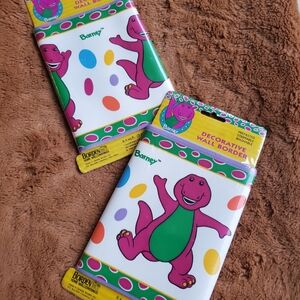 Decorative Wall Border with Purple and Green Dinosaur